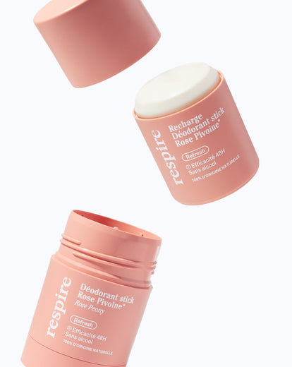 Kit Recharges Déodorant stick Rose Pivoine - Respire
